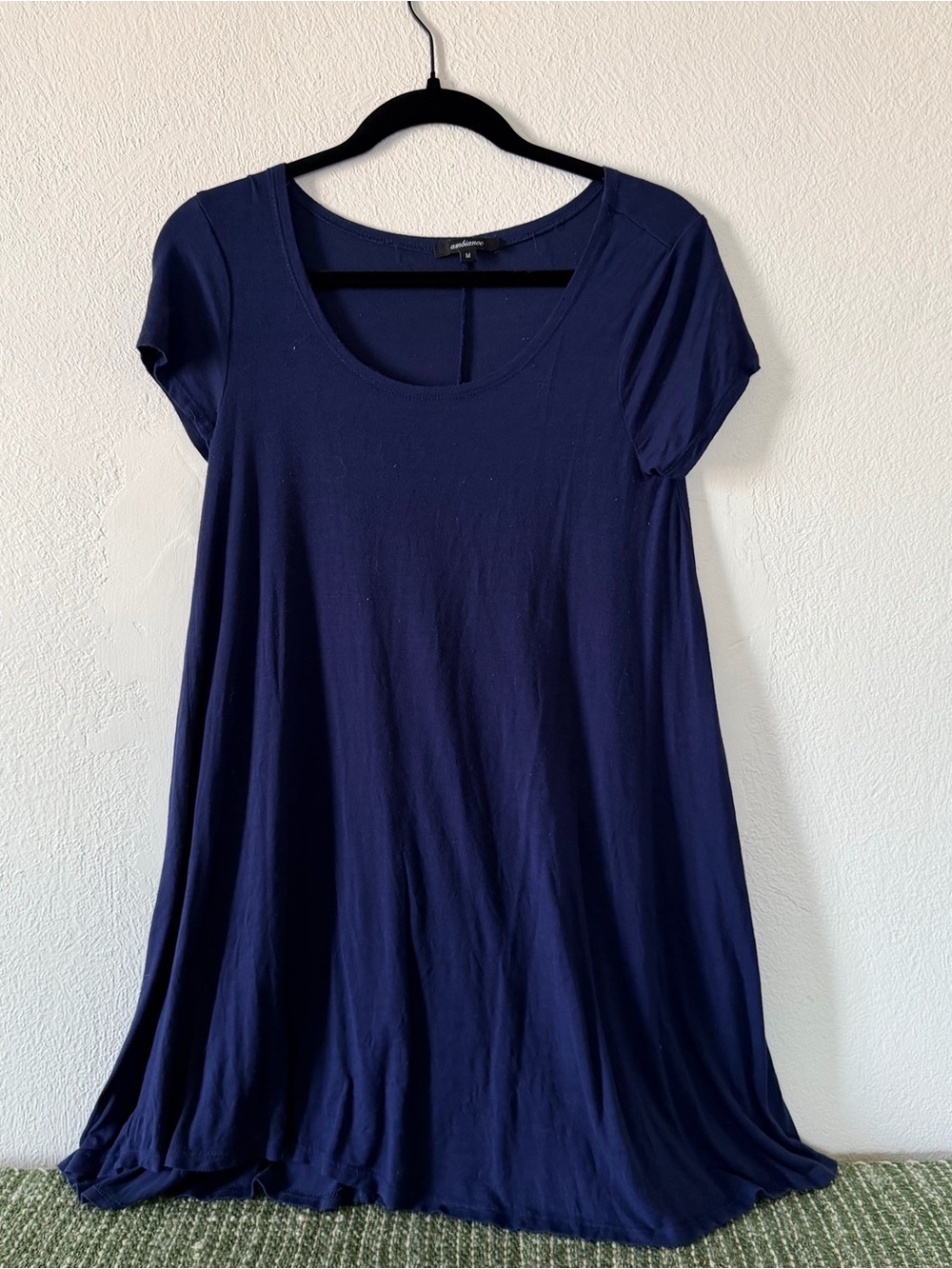 Casual Navy Scoop-Neck Midi Dress